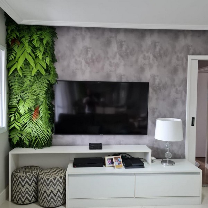 Jardim Vertical na Sala de Tv Preço Faria Lima - Jardim Vertical para Apartamento